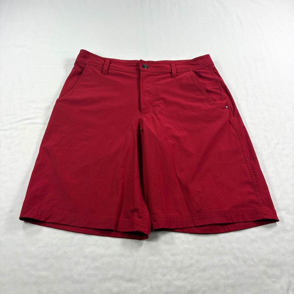 Lululemon Commission Shorts Mens Size 34 Red Chino Tech Golf Stretch Preppy